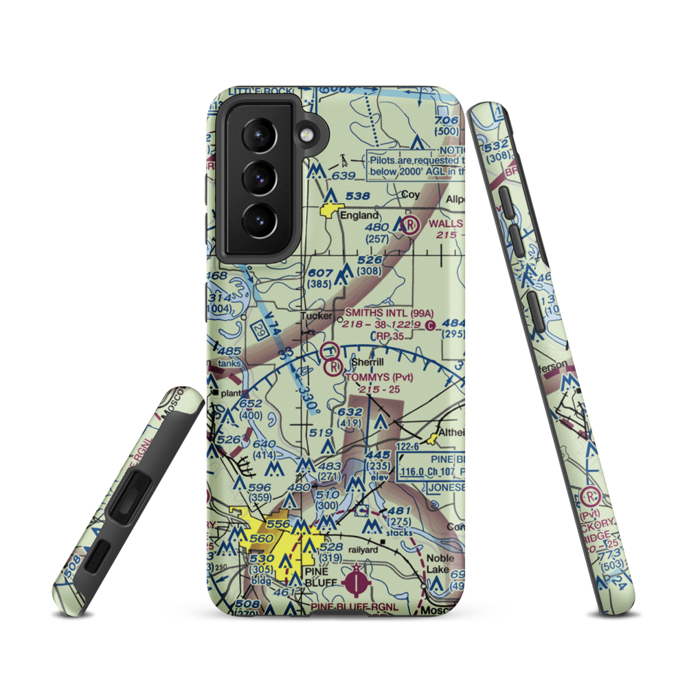 Smith's International Airport (99A) VFR Sectional Samsung Phone Case Samsung Galaxy S21 model shown