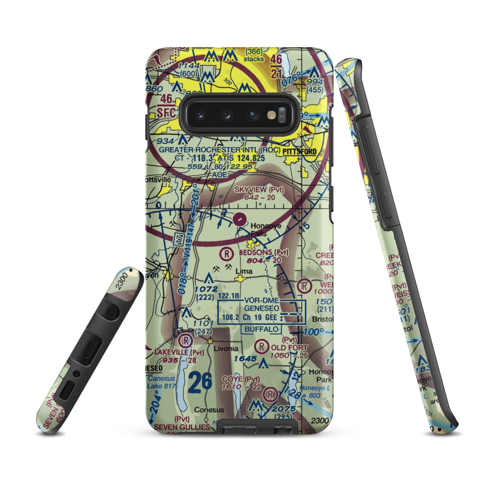 Smiths Land Base Airport (53NY) VFR Sectional Samsung Phone Case Samsung Galaxy S10 Plus model shown