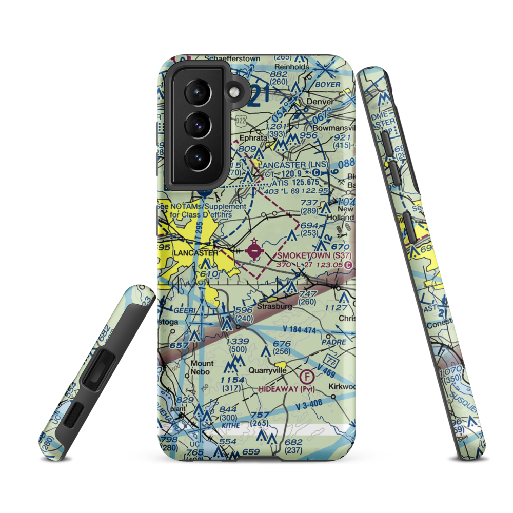 Smoketown Airport (S37) VFR Sectional Samsung Phone Case Samsung Galaxy S21 FE model shown