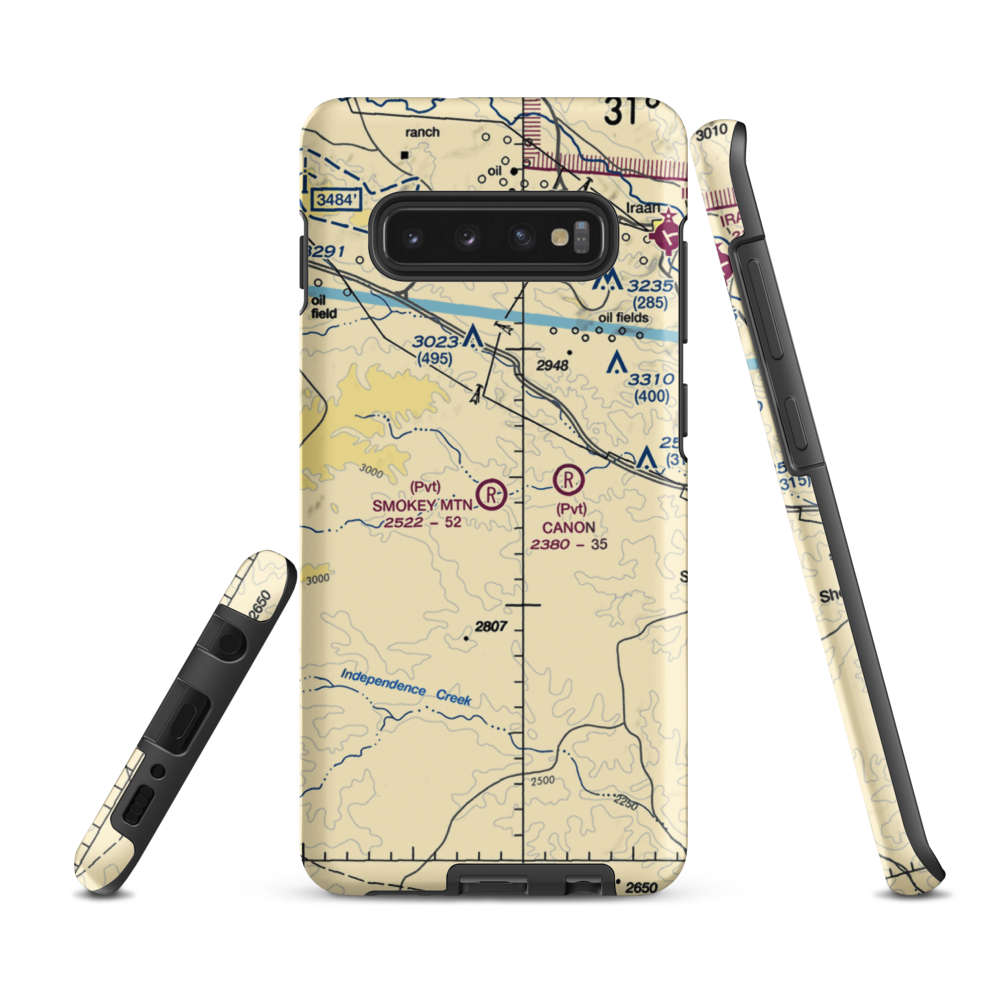 Smokey Mtn Ranch Airport (09TX) VFR Sectional Samsung Phone Case Samsung Galaxy S10 Plus model shown