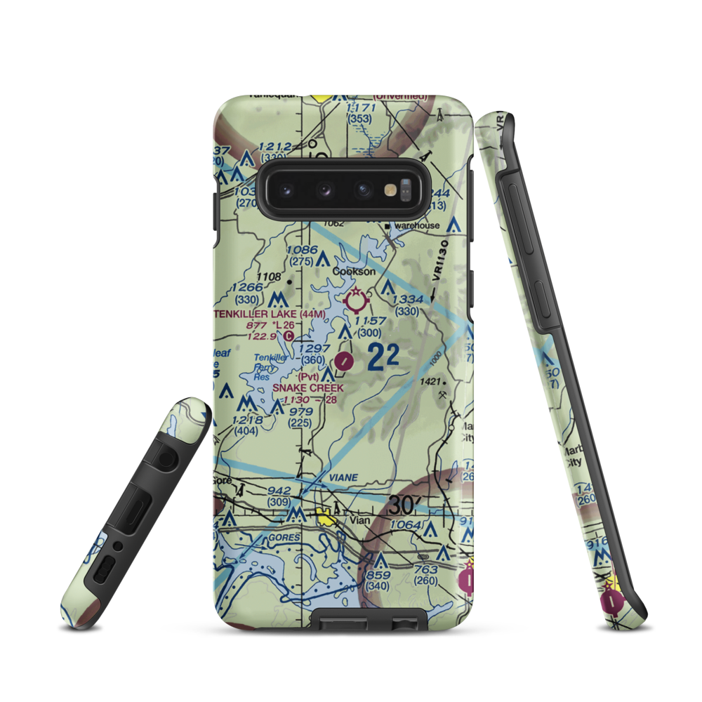 Snake Creek Wilderness Airport (OK06) VFR Sectional Samsung Phone Case Samsung Galaxy S10 model shown