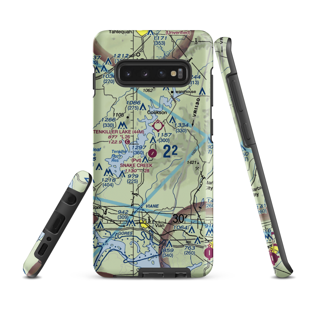 Snake Creek Wilderness Airport (OK06) VFR Sectional Samsung Phone Case Samsung Galaxy S10 Plus model shown