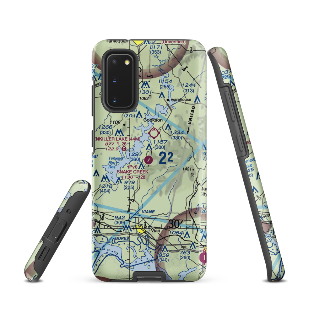 Snake Creek Wilderness Airport (OK06) VFR Sectional Samsung Phone Case Samsung Galaxy S20 model shown