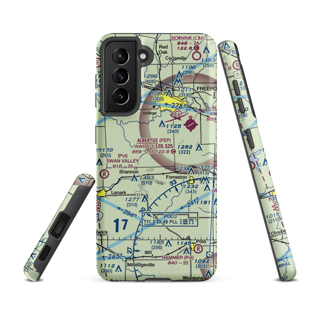 Sneek Airport (2IL0) VFR Sectional Samsung Phone Case Samsung Galaxy S21 FE model shown