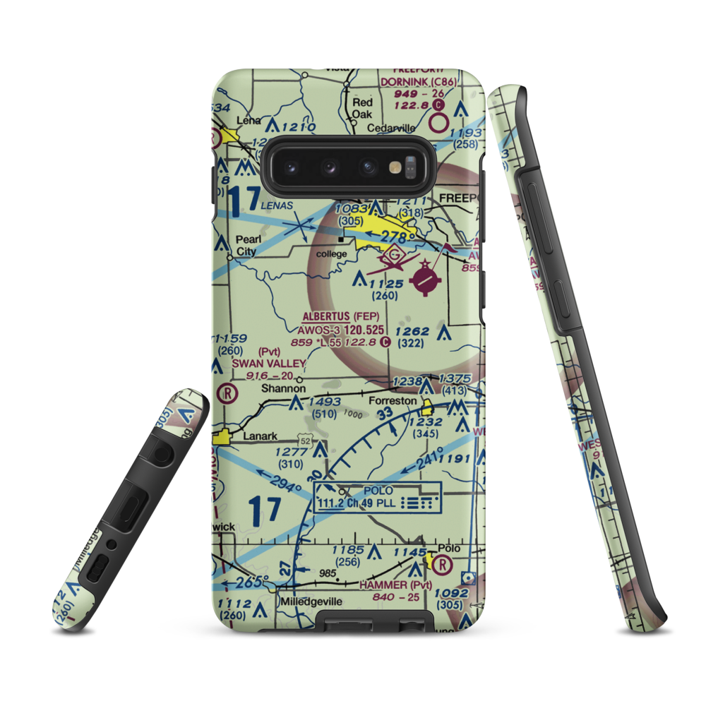 Sneek Airport (2IL0) VFR Sectional Samsung Phone Case Samsung Galaxy S10 Plus model shown