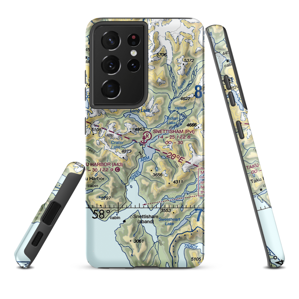 Snettisham Airport (7AK2) VFR Sectional Samsung Phone Case Samsung Galaxy S21 Plus model shown