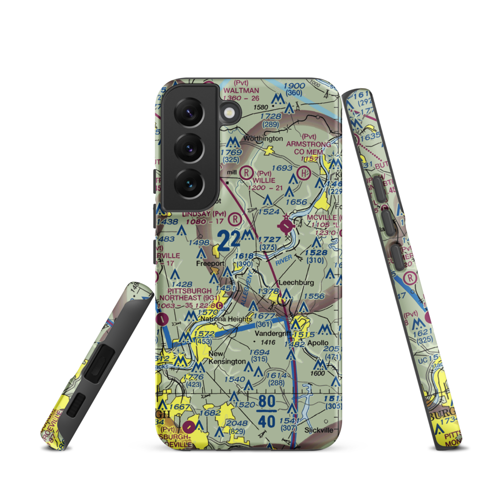 Snider Seaplane Base (PN24) VFR Sectional Samsung Phone Case Samsung Galaxy S22 model shown