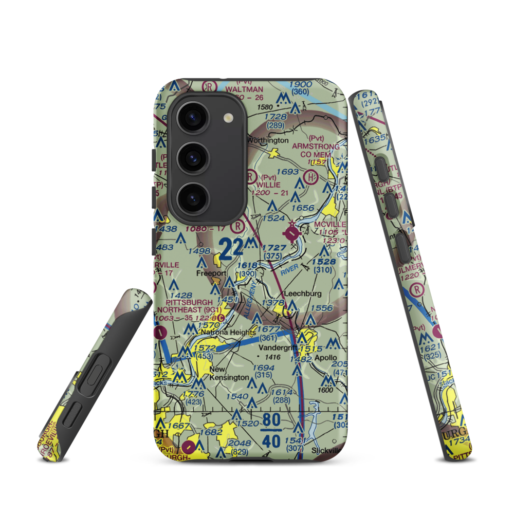 Snider Seaplane Base (PN24) VFR Sectional Samsung Phone Case Samsung Galaxy S23 model shown