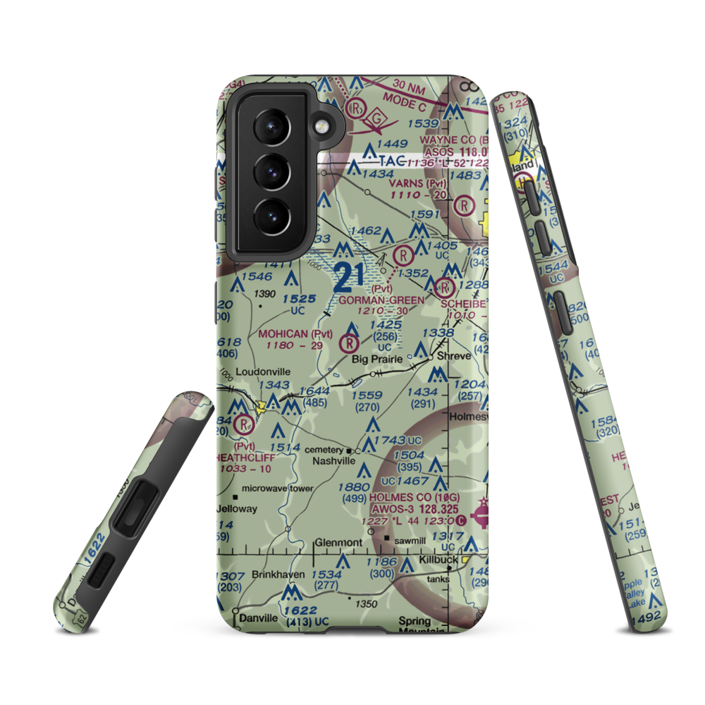 Snoddy Air Strip (34OI) VFR Sectional Samsung Phone Case Samsung Galaxy S21 FE model shown