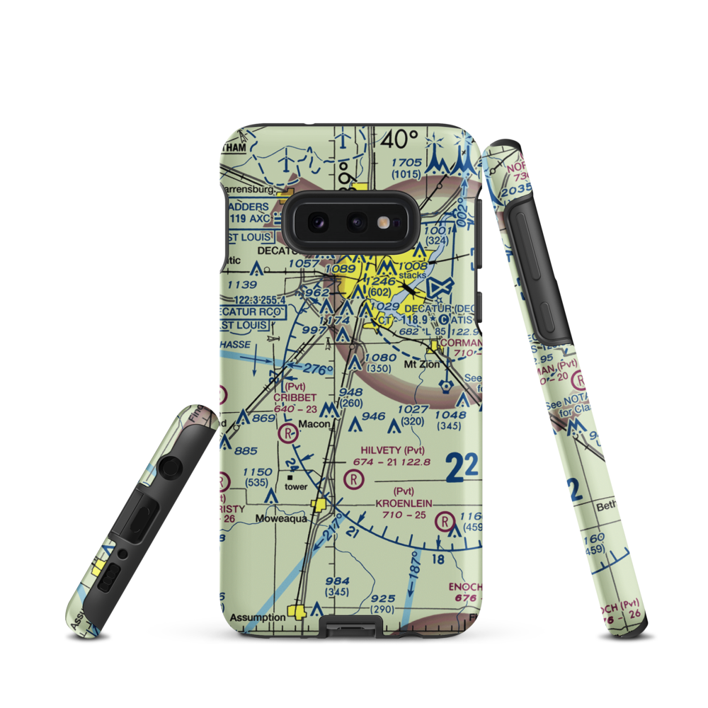 Snow Airport (2LL4) VFR Sectional Samsung Phone Case Samsung Galaxy S10e model shown