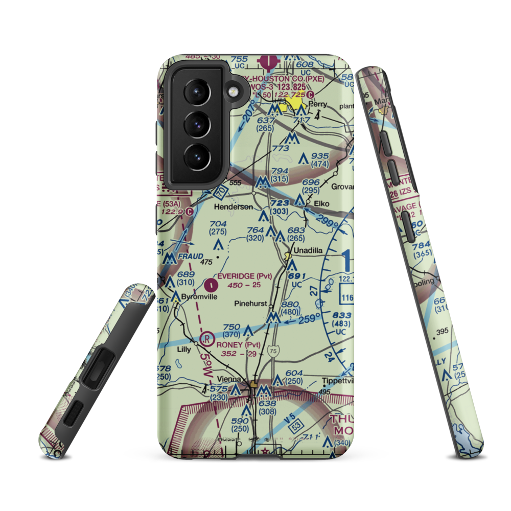 Snow Hill Airstrip (94GA) VFR Sectional Samsung Phone Case Samsung Galaxy S21 FE model shown
