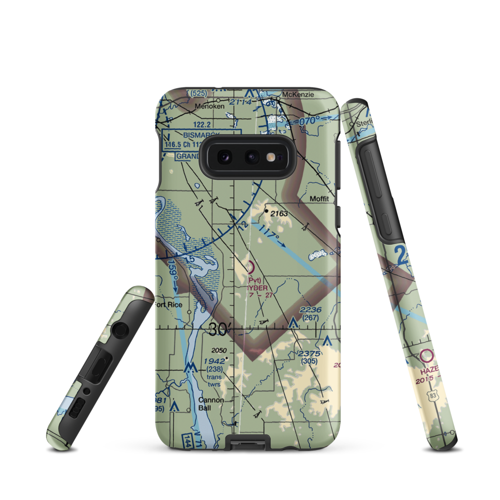 Snyders Airport (ND12) VFR Sectional Samsung Phone Case Samsung Galaxy S10e model shown
