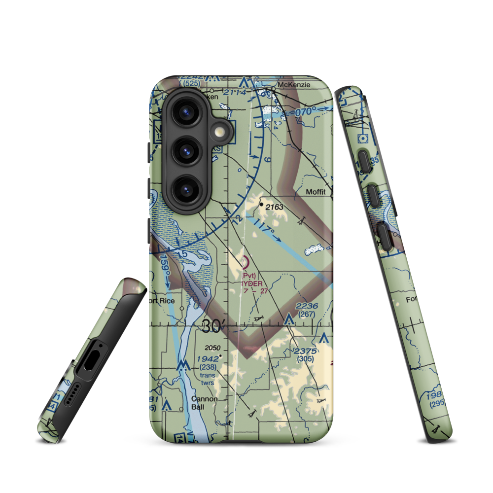 Snyders Airport (ND12) VFR Sectional Samsung Phone Case Samsung Galaxy S24 model shown