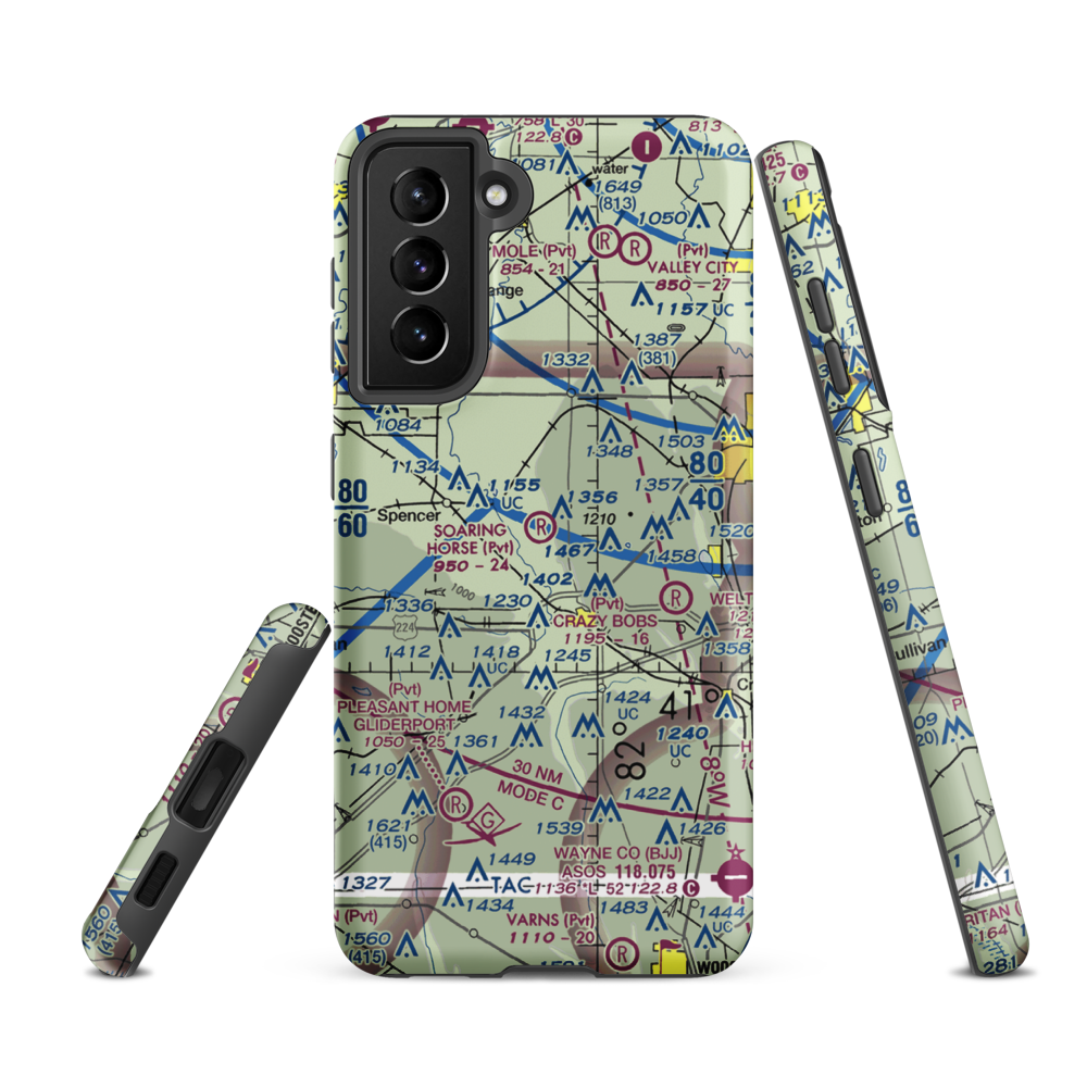 Soaring Horse Airport (33OI) VFR Sectional Samsung Phone Case Samsung Galaxy S21 FE model shown