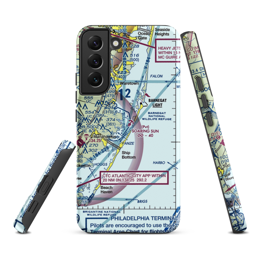 Soaring Sun Seaplane Base (21JY) VFR Sectional Samsung Phone Case Samsung Galaxy S22 Plus model shown