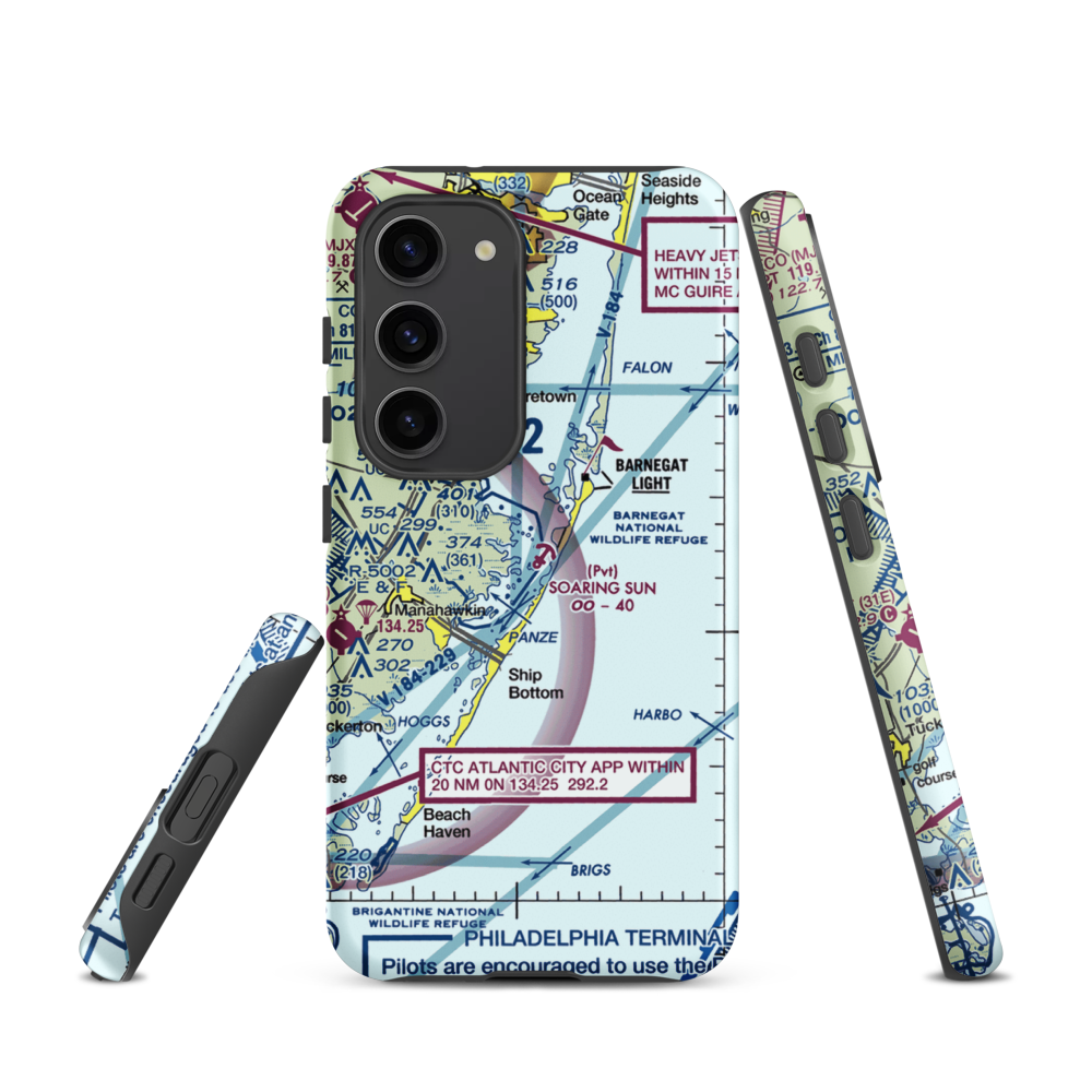 Soaring Sun Seaplane Base (21JY) VFR Sectional Samsung Phone Case Samsung Galaxy S23 model shown