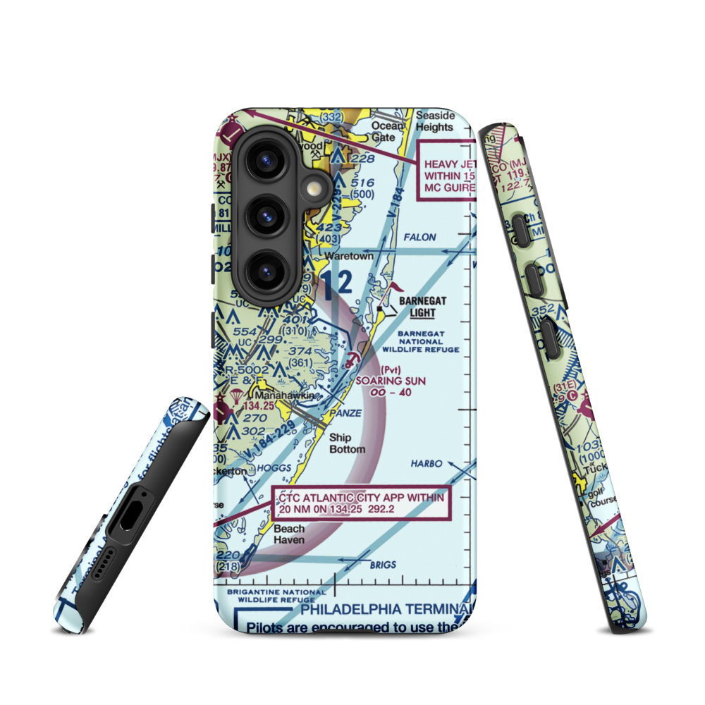 Soaring Sun Seaplane Base (21JY) VFR Sectional Samsung Phone Case Samsung Galaxy S24 model shown