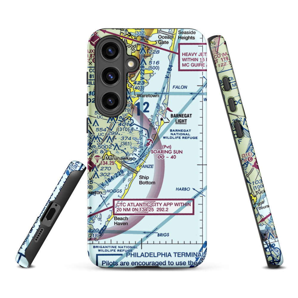 Soaring Sun Seaplane Base (21JY) VFR Sectional Samsung Phone Case Samsung Galaxy S24 Plus model shown