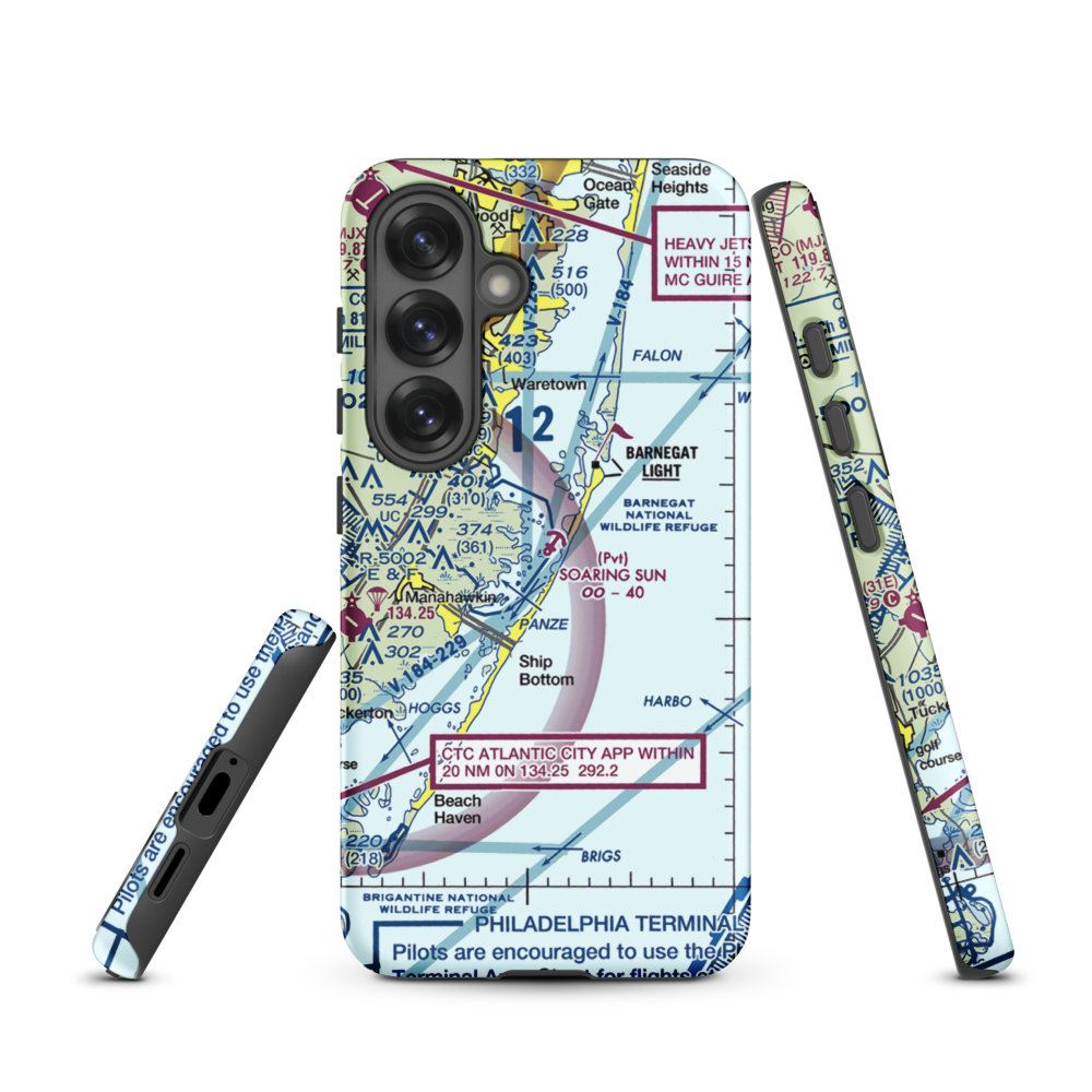 Soaring Sun Seaplane Base (21JY) VFR Sectional Samsung Phone Case Samsung Galaxy S25 model shown