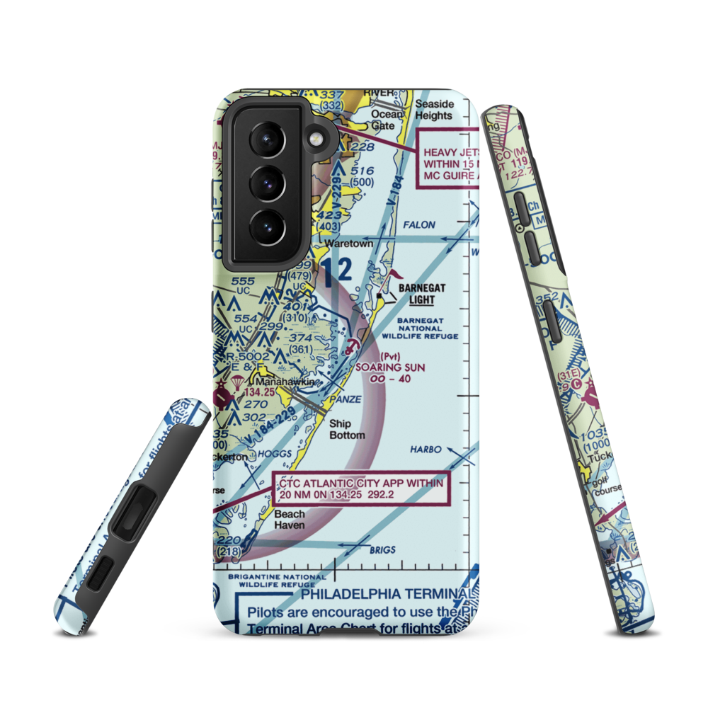 Soaring Sun Seaplane Base (21JY) VFR Sectional Samsung Phone Case Samsung Galaxy S21 model shown
