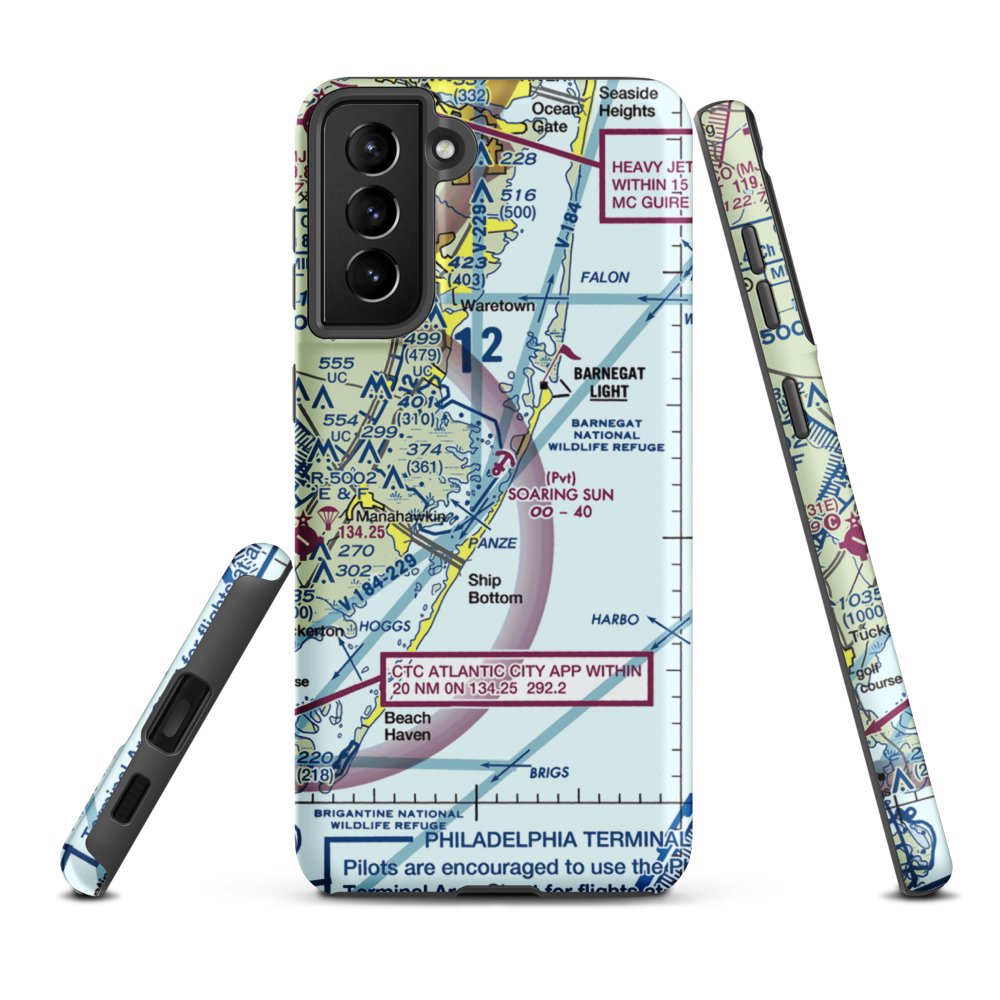 Soaring Sun Seaplane Base (21JY) VFR Sectional Samsung Phone Case Samsung Galaxy S21 FE model shown