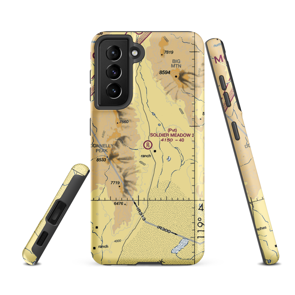 Soldier Meadow Nr 2 Airport (NV05) VFR Sectional Samsung Phone Case Samsung Galaxy S21 FE model shown