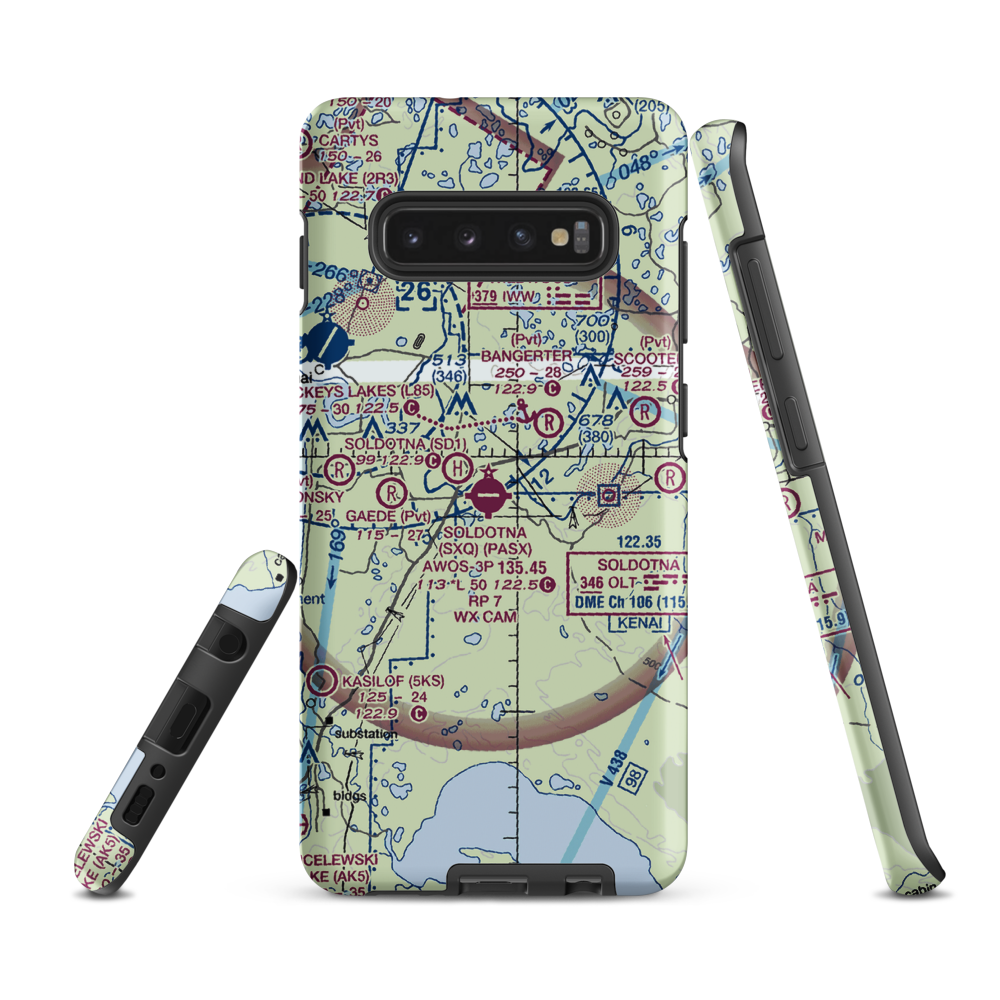 Soldotna Airport (SXQ) VFR Sectional Samsung Phone Case Samsung Galaxy S10 Plus model shown