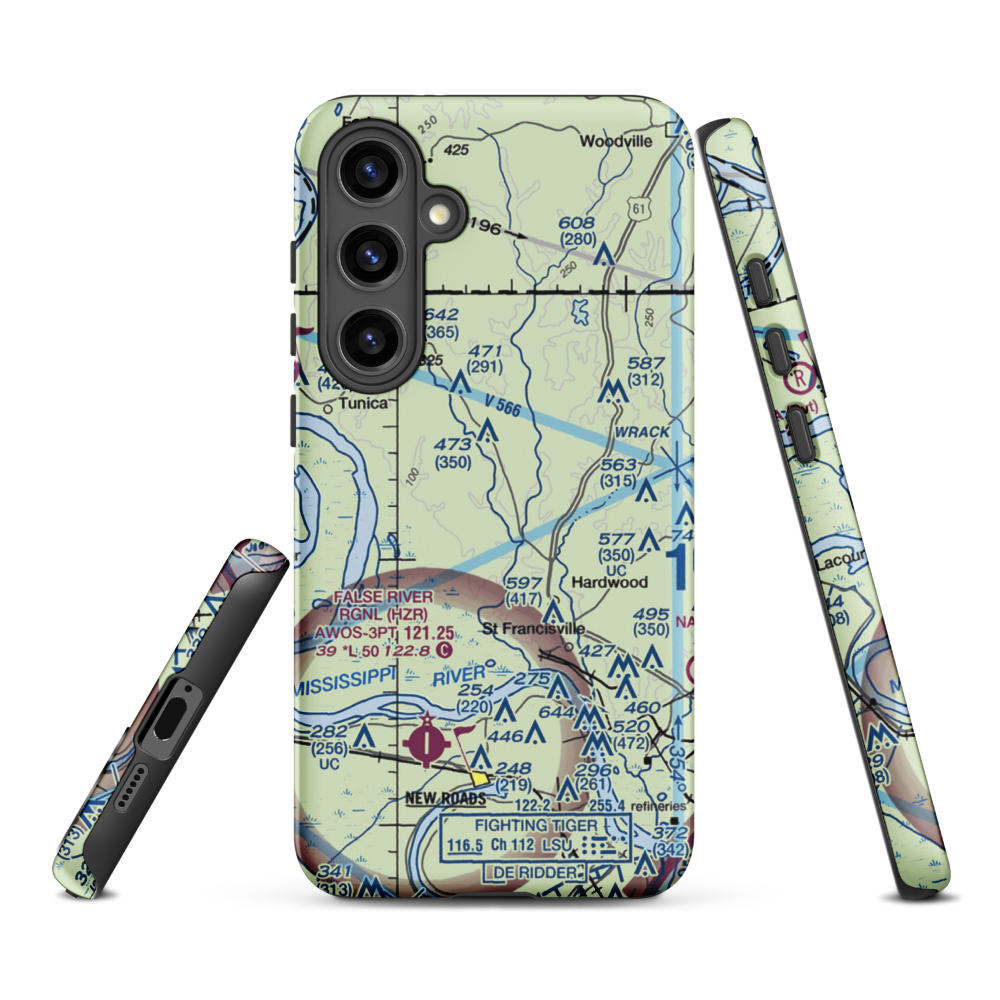 Solitude Airstrip (21LS) VFR Sectional Samsung Phone Case Samsung Galaxy S24 Plus model shown