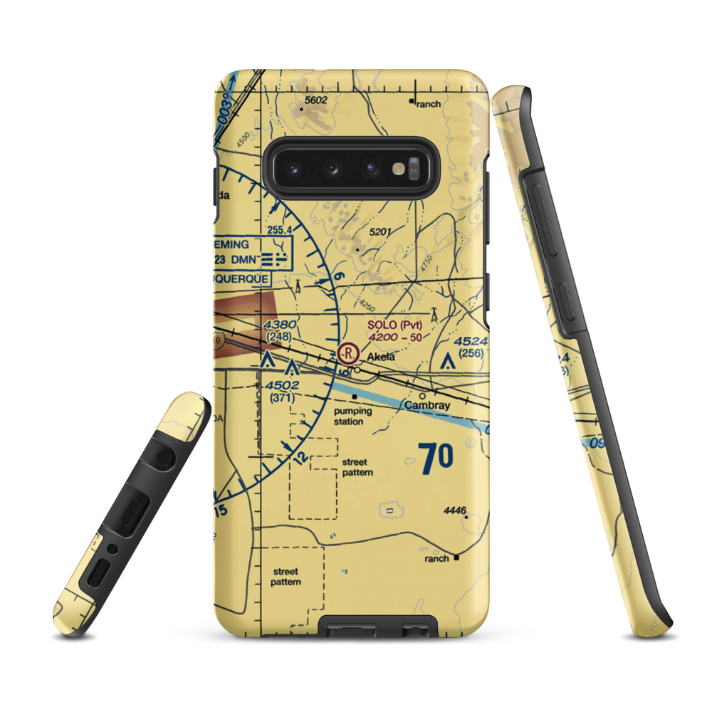 Solo Ranch Airport (NM08) VFR Sectional Samsung Phone Case Samsung Galaxy S10 Plus model shown