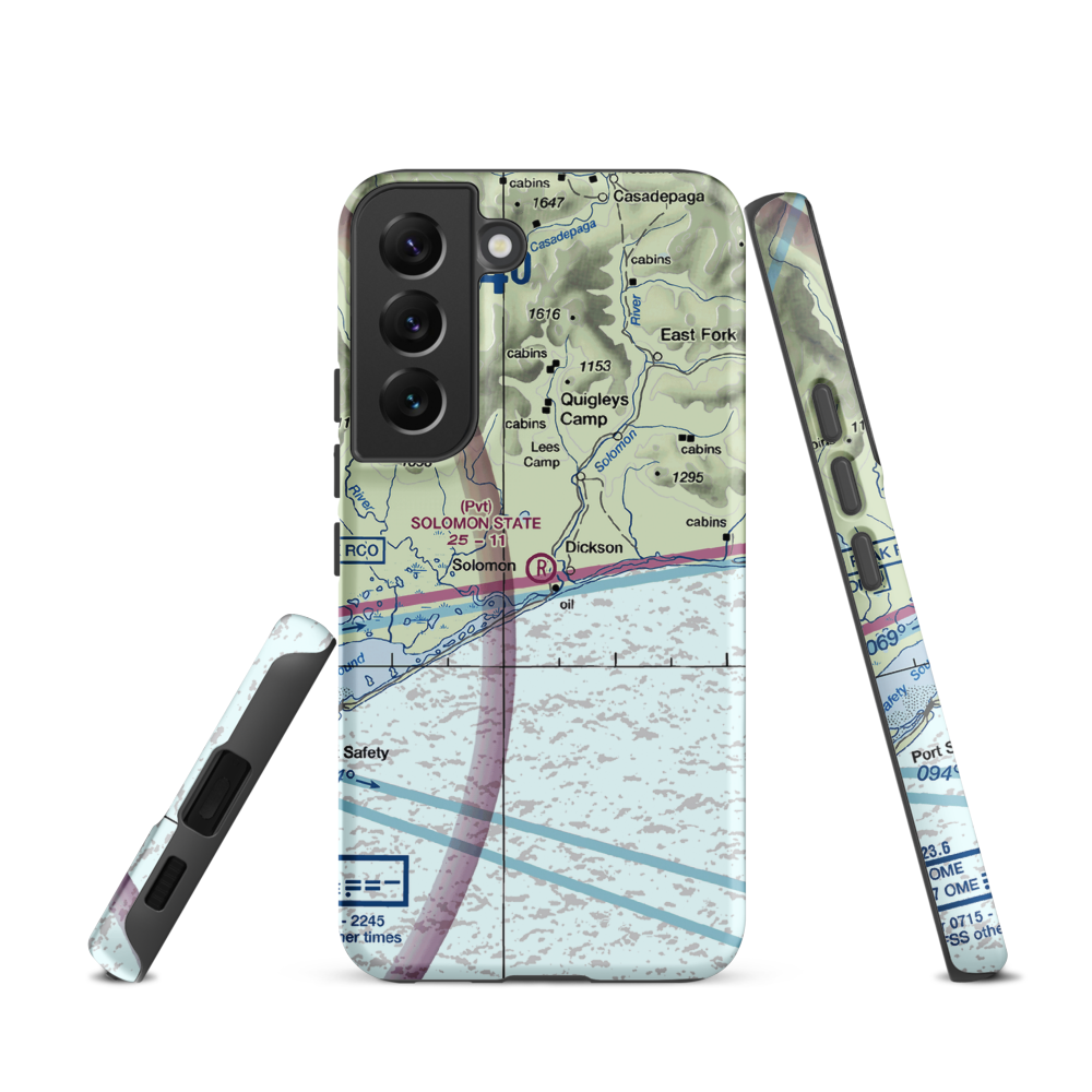 Solomon State Field (SOL) VFR Sectional Samsung Phone Case Samsung Galaxy S22 model shown