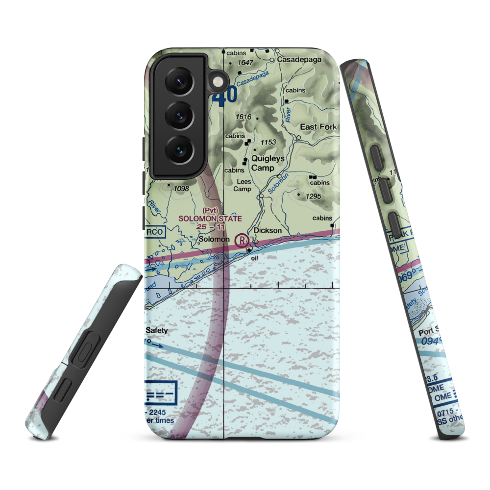 Solomon State Field (SOL) VFR Sectional Samsung Phone Case Samsung Galaxy S22 Plus model shown