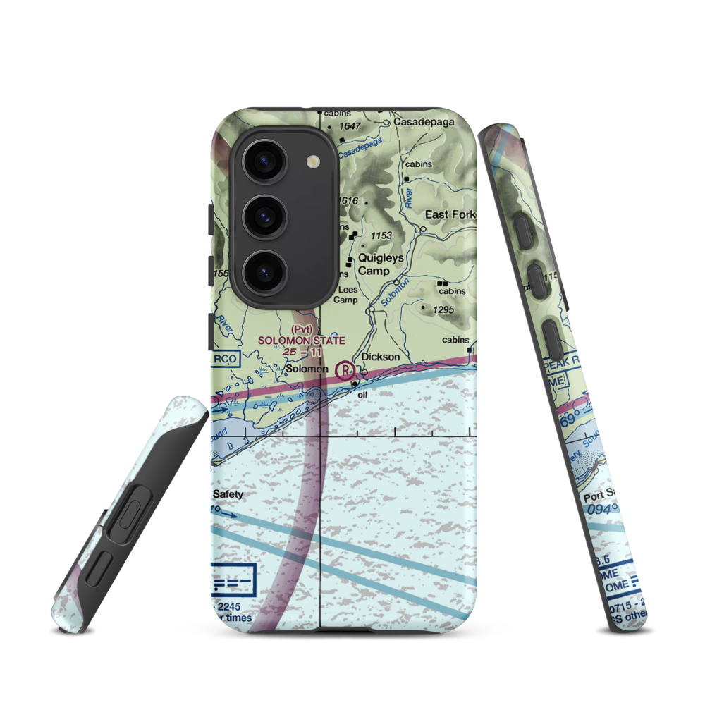 Solomon State Field (SOL) VFR Sectional Samsung Phone Case Samsung Galaxy S23 model shown
