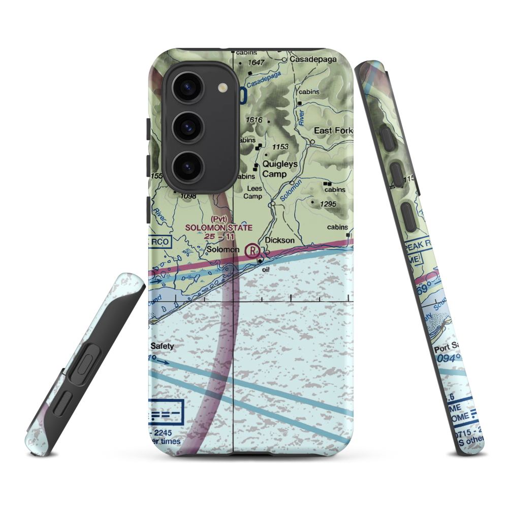 Solomon State Field (SOL) VFR Sectional Samsung Phone Case Samsung Galaxy S23 Plus model shown
