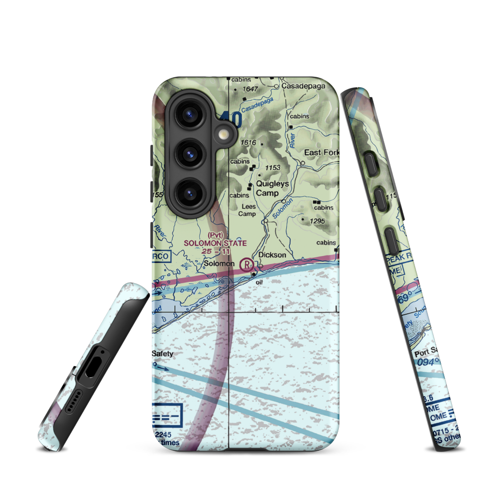 Solomon State Field (SOL) VFR Sectional Samsung Phone Case Samsung Galaxy S24 model shown