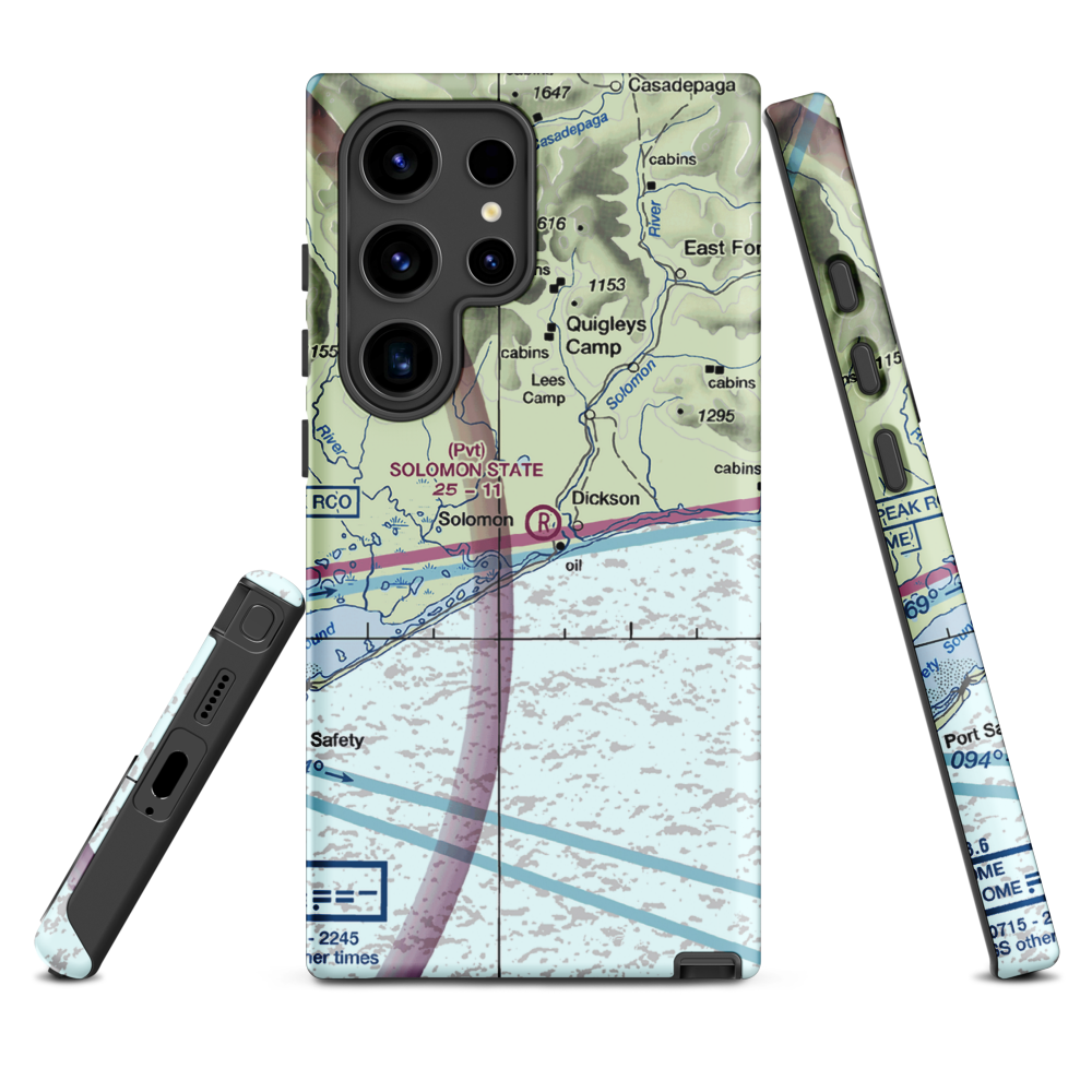 Solomon State Field (SOL) VFR Sectional Samsung Phone Case Samsung Galaxy S24 Ultra model shown