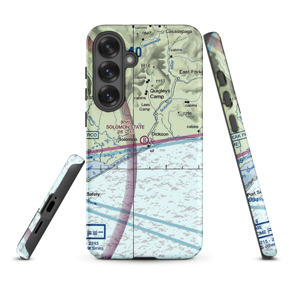 Solomon State Field (SOL) VFR Sectional Samsung Phone Case Samsung Galaxy S25 Plus model shown