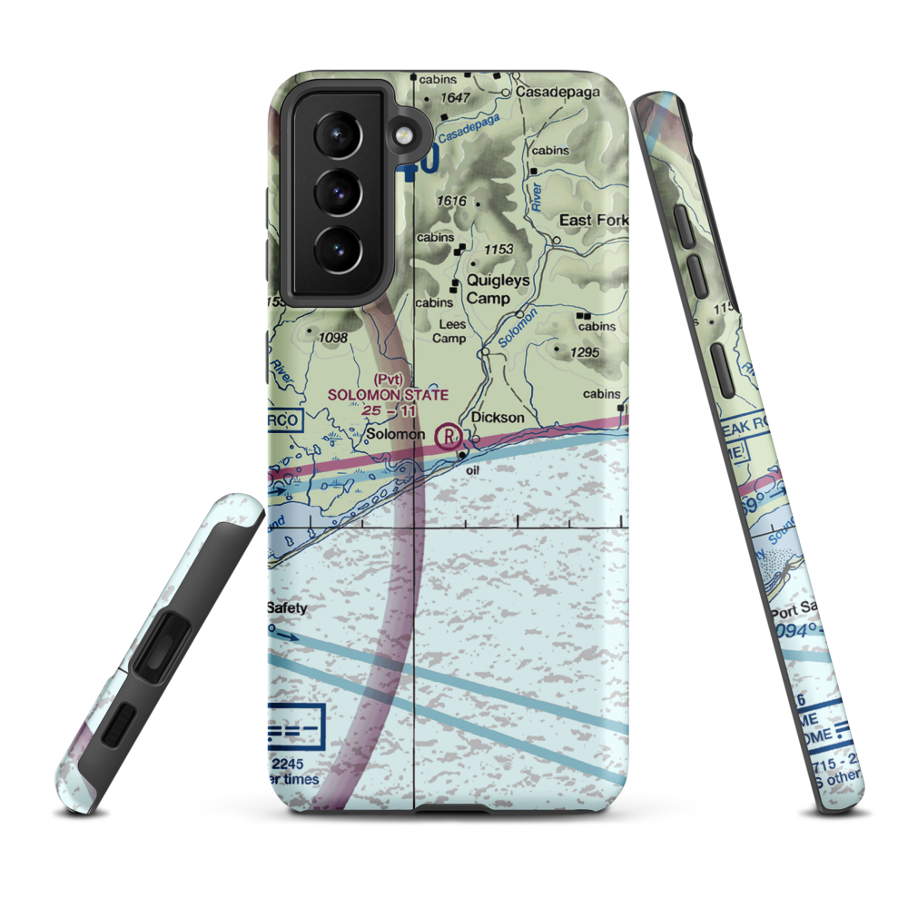 Solomon State Field (SOL) VFR Sectional Samsung Phone Case Samsung Galaxy S21 FE model shown