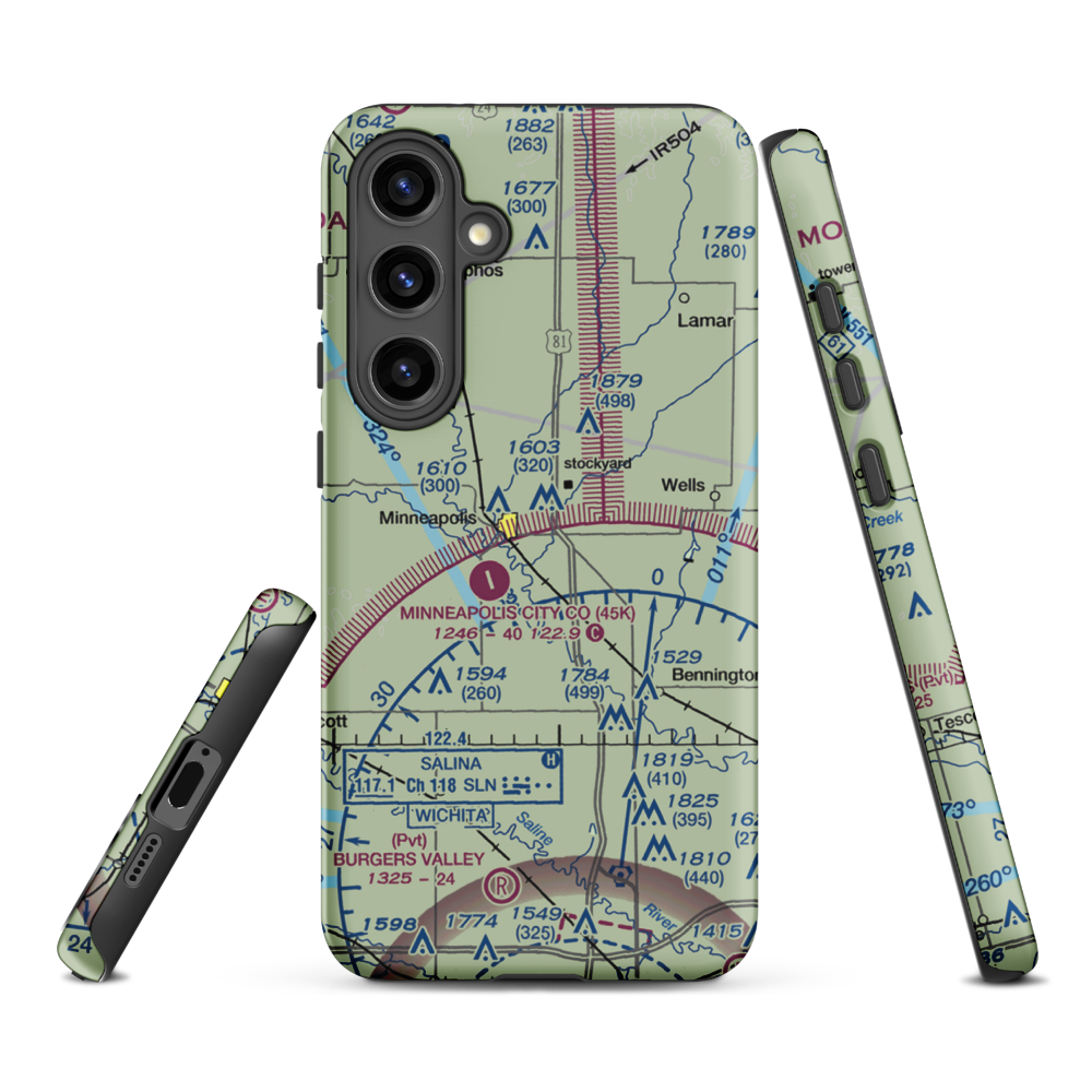 Solomon Valley Airpark (SN09) VFR Sectional Samsung Phone Case Samsung Galaxy S24 Plus model shown