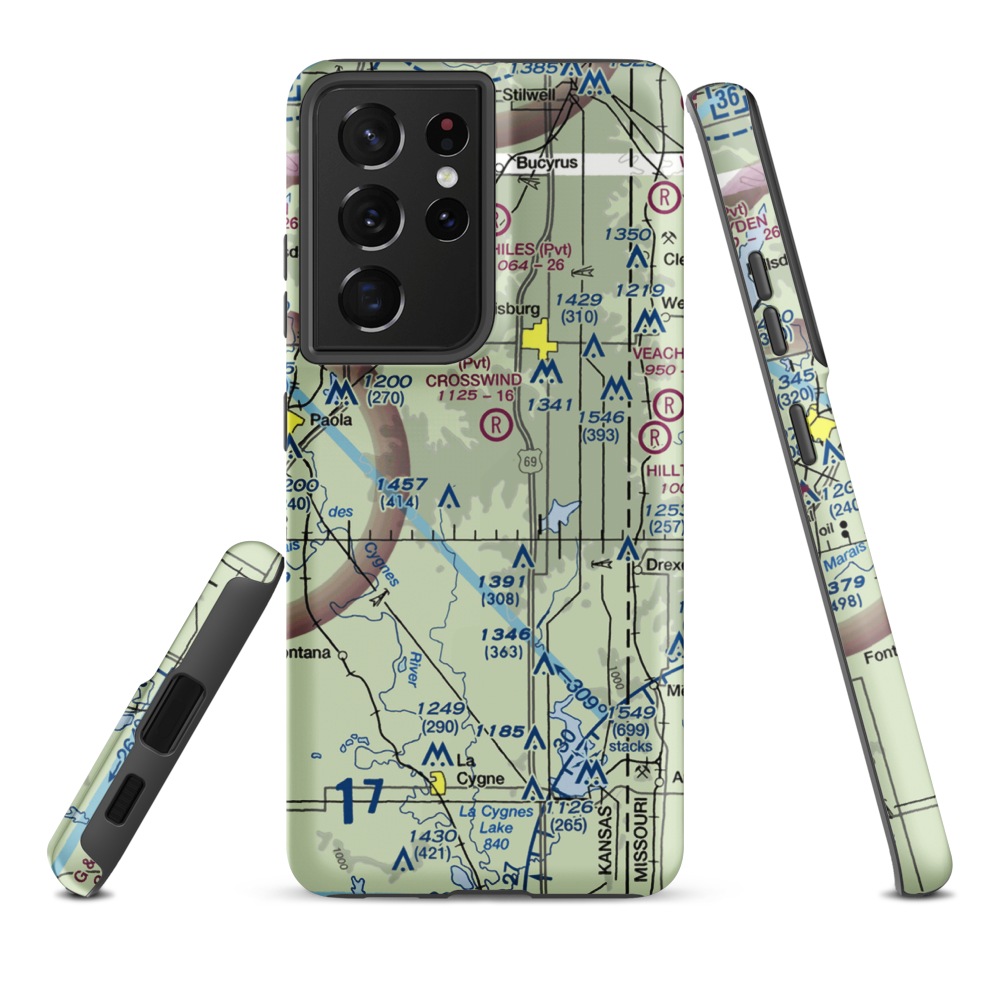 Somerset Airport (SN89) VFR Sectional Samsung Phone Case Samsung Galaxy S21 Plus model shown