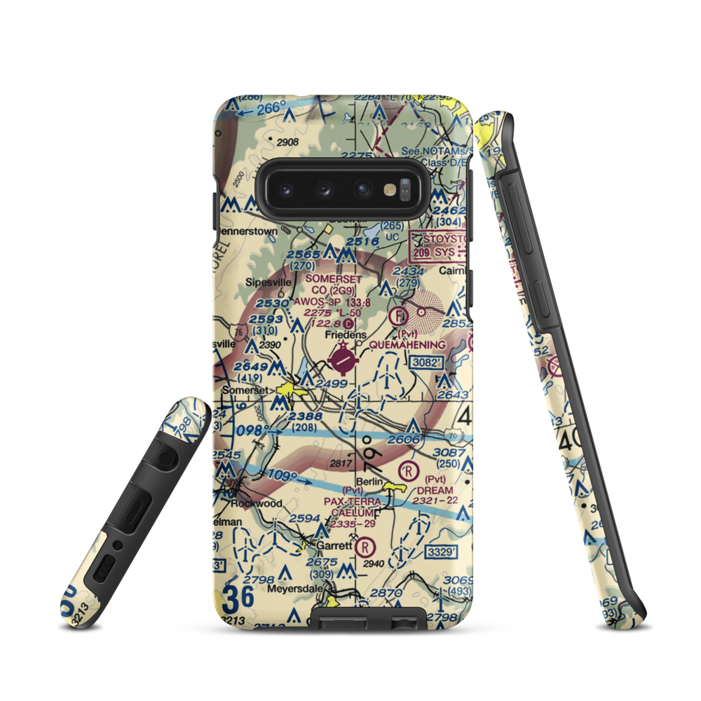 Somerset County Airport (2G9) VFR Sectional Samsung Phone Case Samsung Galaxy S10 model shown