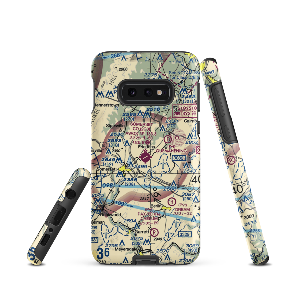 Somerset County Airport (2G9) VFR Sectional Samsung Phone Case Samsung Galaxy S10e model shown