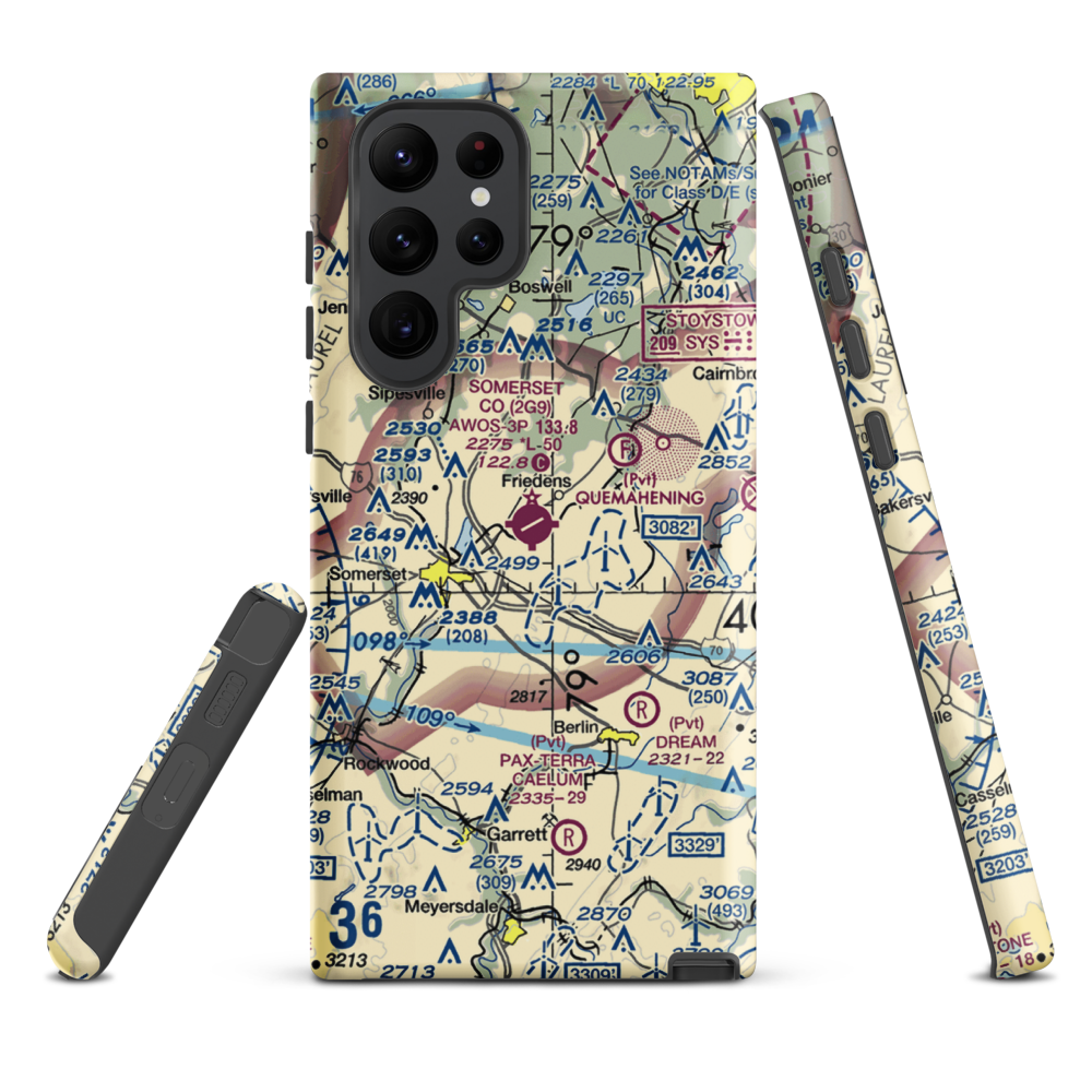 Somerset County Airport (2G9) VFR Sectional Samsung Phone Case Samsung Galaxy S22 Ultra model shown