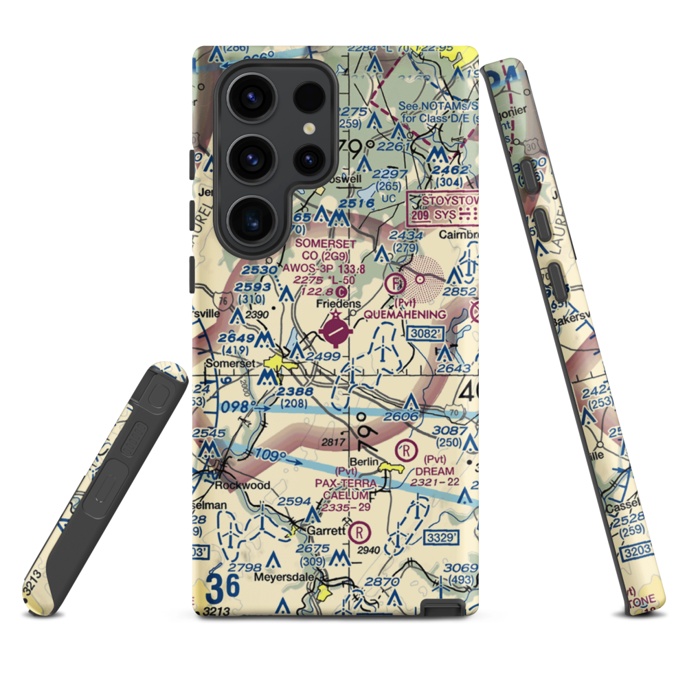Somerset County Airport (2G9) VFR Sectional Samsung Phone Case Samsung Galaxy S23 Ultra model shown