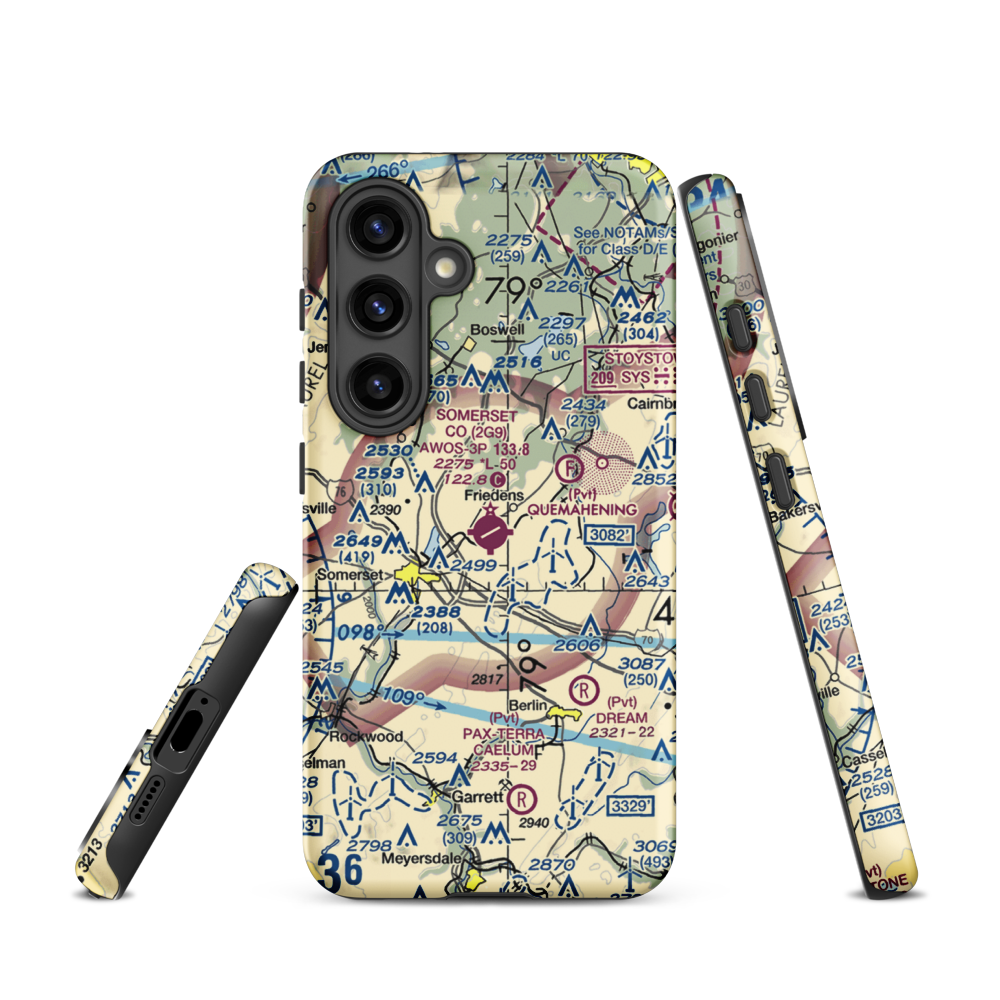 Somerset County Airport (2G9) VFR Sectional Samsung Phone Case Samsung Galaxy S24 model shown