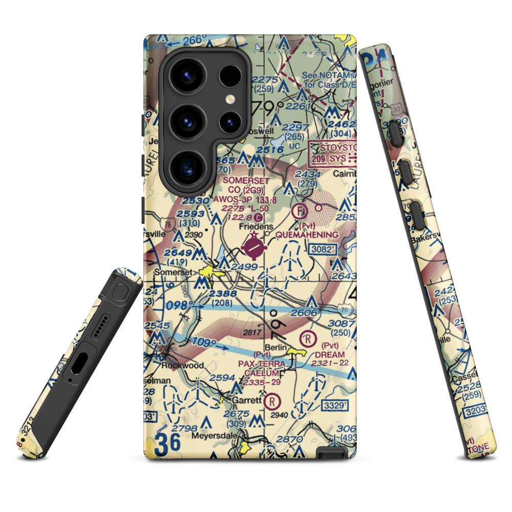 Somerset County Airport (2G9) VFR Sectional Samsung Phone Case Samsung Galaxy S24 Ultra model shown