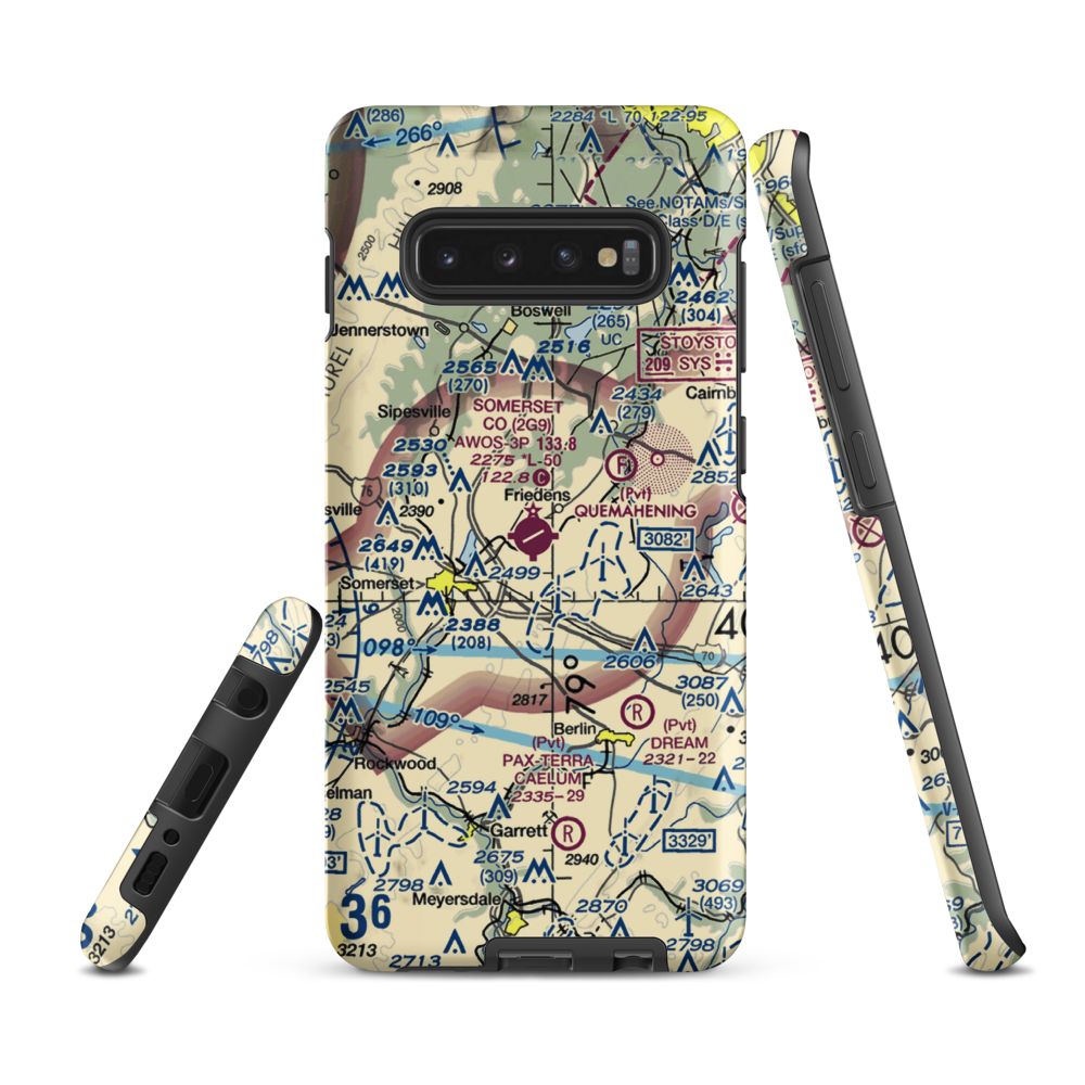Somerset County Airport (2G9) VFR Sectional Samsung Phone Case Samsung Galaxy S10 Plus model shown