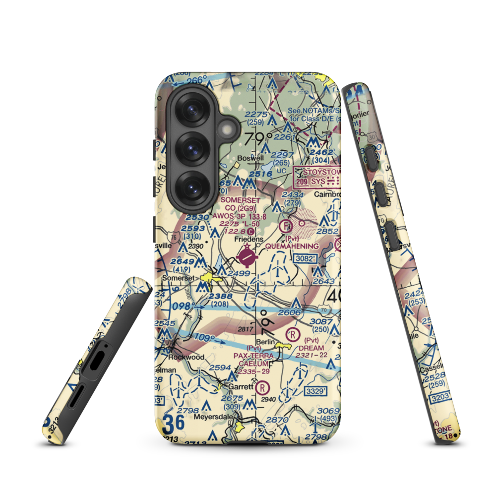 Somerset County Airport (2G9) VFR Sectional Samsung Phone Case Samsung Galaxy S25 model shown