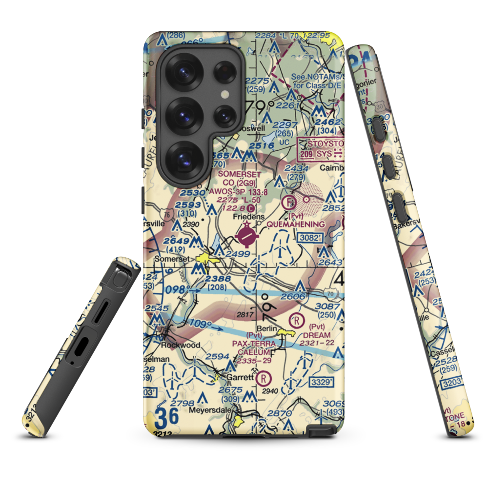 Somerset County Airport (2G9) VFR Sectional Samsung Phone Case Samsung Galaxy S25 Ultra model shown