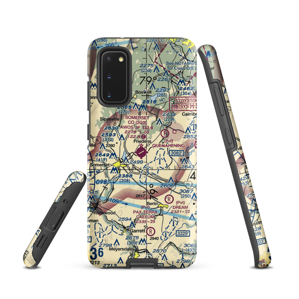 Somerset County Airport (2G9) VFR Sectional Samsung Phone Case Samsung Galaxy S20 model shown