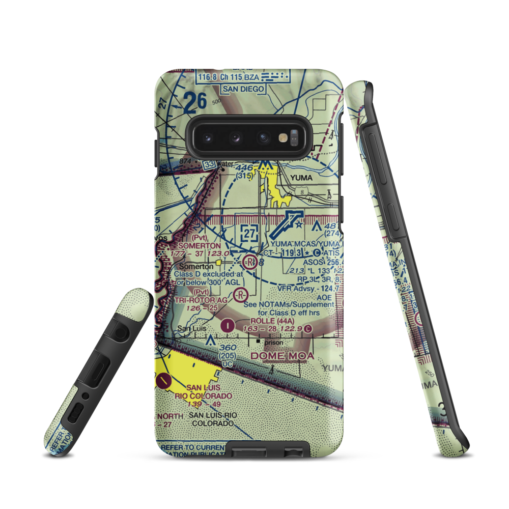 Somerton Airport (54AZ) VFR Sectional Samsung Phone Case Samsung Galaxy S10 model shown